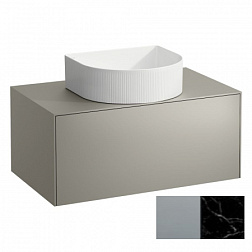 Модуль под раковину Sonar 77,7х45,7х34,1 см, титан / nero marquina (керамическая столешница), с отверстием в центре, система push-to-open 4.0541.1.034.142.1 Laufen